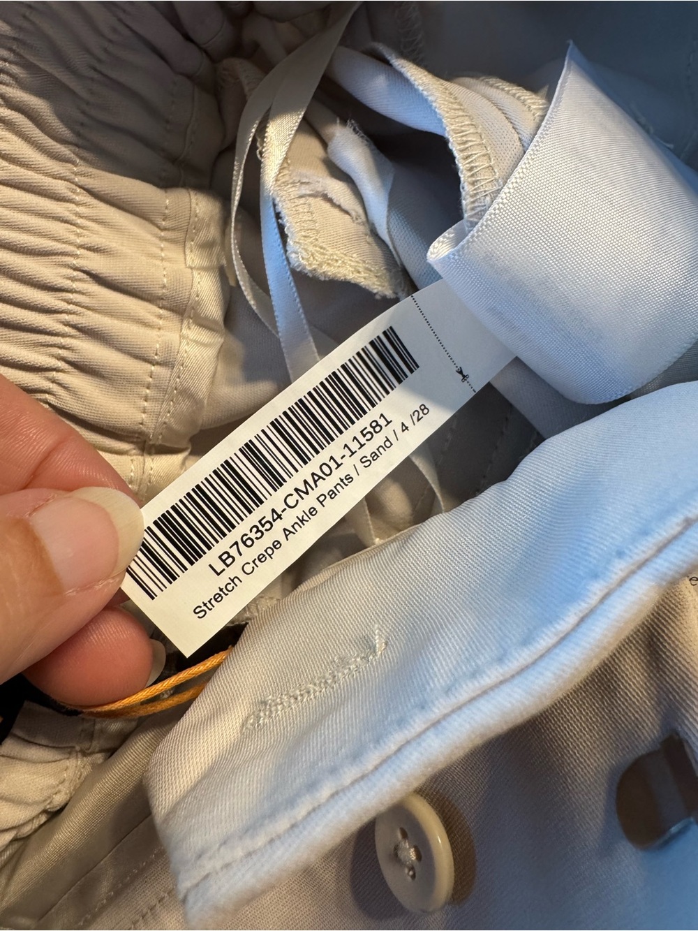 Quince Cream Tailored Stretch Crepe Ankle Pants size 4 NWT - Picture 10 of 10